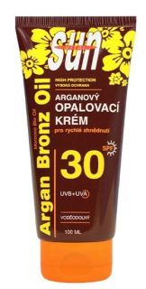 Opalovací krém s bio arganovým olejem SPF 30 pro rychlé zhnědnutí pokožky 100 ml