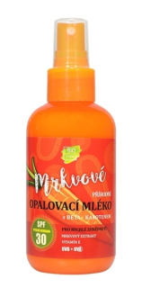 Přírodní opalovací mléko s mrkvovým extraktem SPF 30 , 150 ml